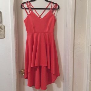 Coral Brandy Blue Charlotte Russe High Low Dress